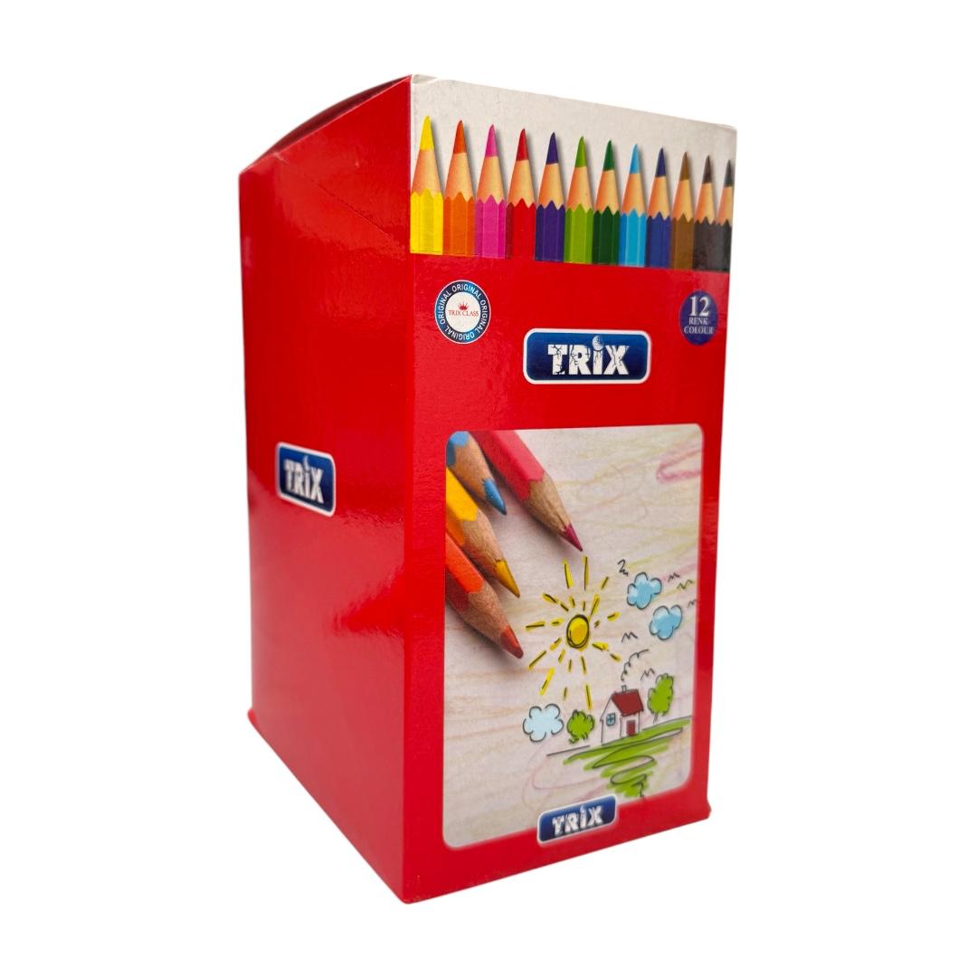 TRİX UZUN KURU BOYA 12 RENK 12'Lİ PAKET